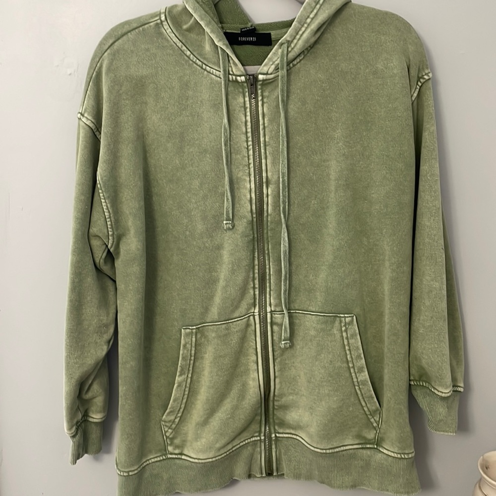 Green Zip Up Hoodie